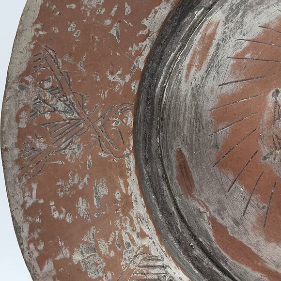 Handcrafted Vintage Copper Decorative Plate With Intricate Engraved Patterns - Picture 3 of 12